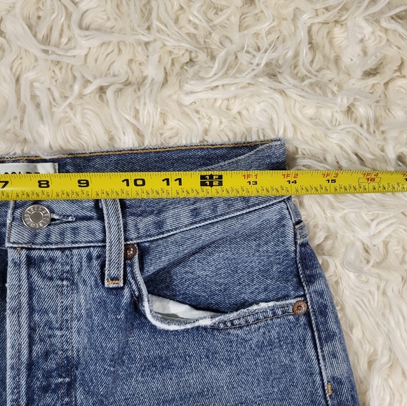 Agolde 90's Crop Mid Rise Straight In Hooked Organic Cotton Jeans Size 24 - Picture 9 of 15